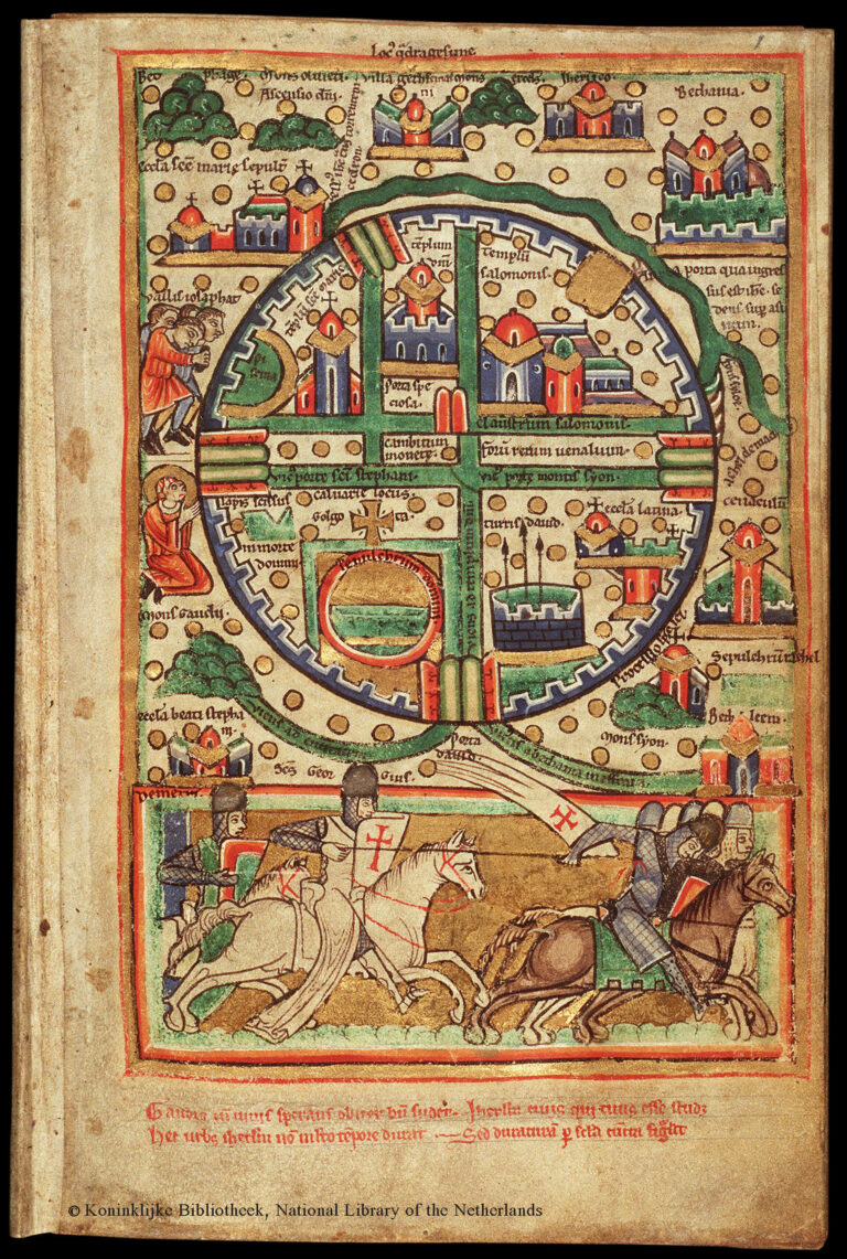 map, medieval, two men fighting