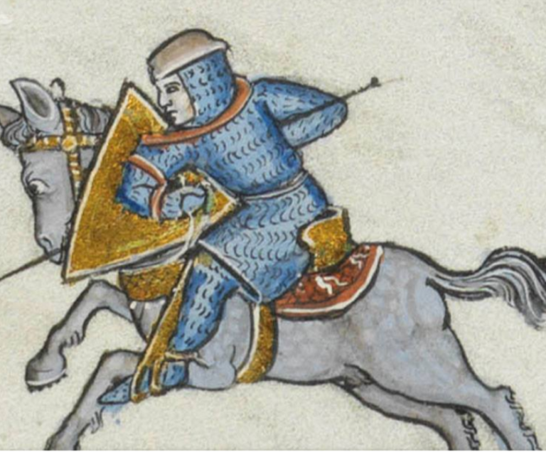 Knight on horse with shield